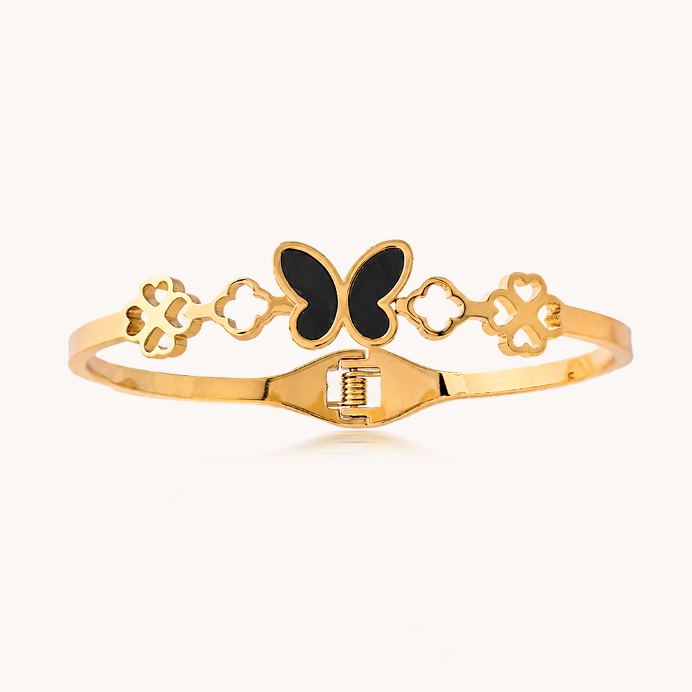 PULSERA SWEET BUTTERFLY BLACK- 10227