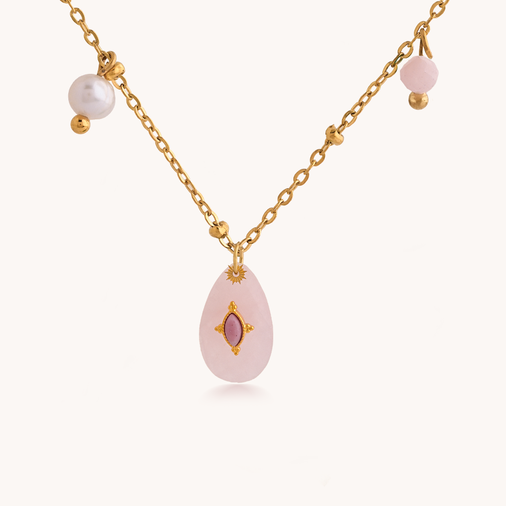 COLLAR CUARZO ROSA LUXE - 10531