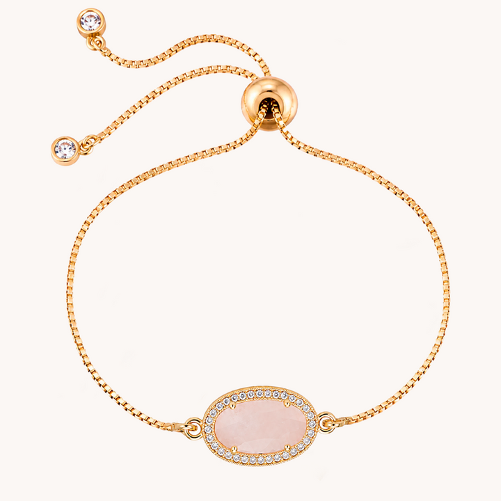 PULSERA OVAL CUARZO ROSA - 10793