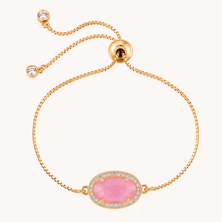 PULSERA OVAL AGATA ROSA - 10795