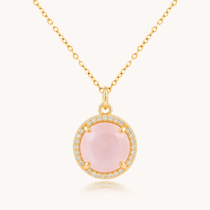 COLLAR ROUND CUARZO ROSA - 10798