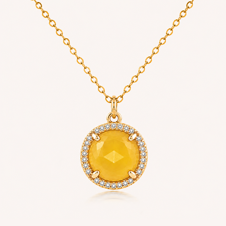 COLLAR ROUND AGATA AMARILLO - 10799