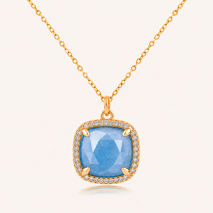 COLLAR SQUARE AGATA AZUL - 10802