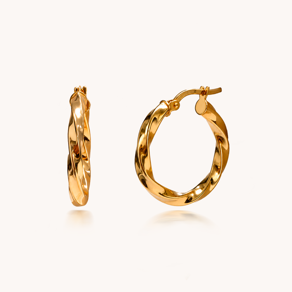 ARETES WAVY ORO 18K - 10938
