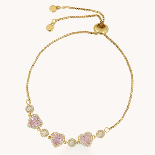 PULSERA PINK HEARTSTONE - 7542