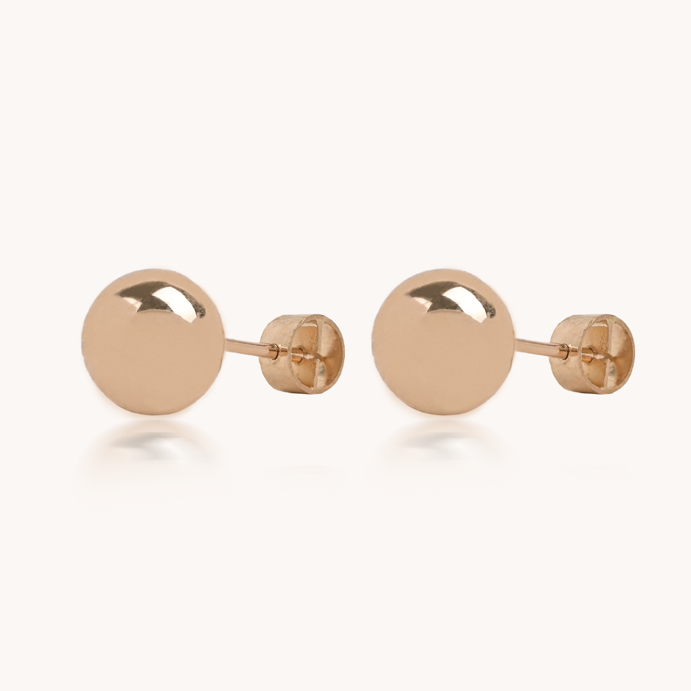 ARETES BOLITA ORO 18K PARA BEBÉ - 7909