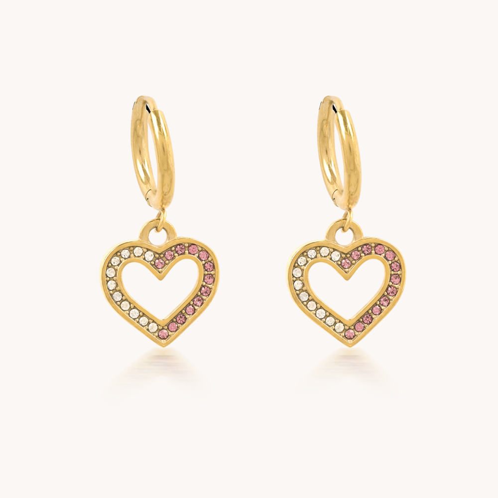 ARETES CORAZÓN PINK- 8252