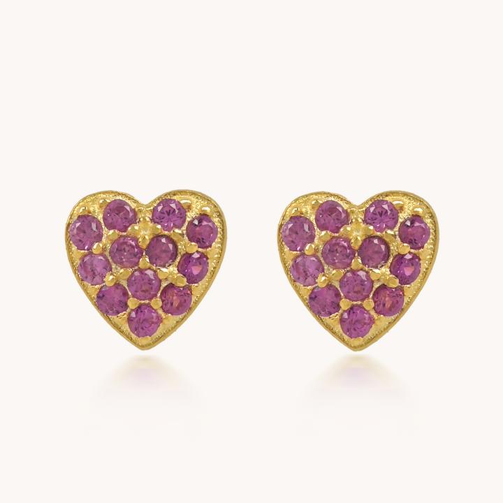 ARETES PINK HEART - 8287