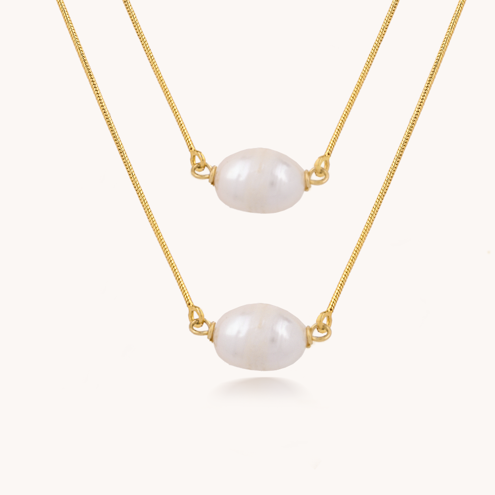 COLLAR DOUBLE PEARL - 8577