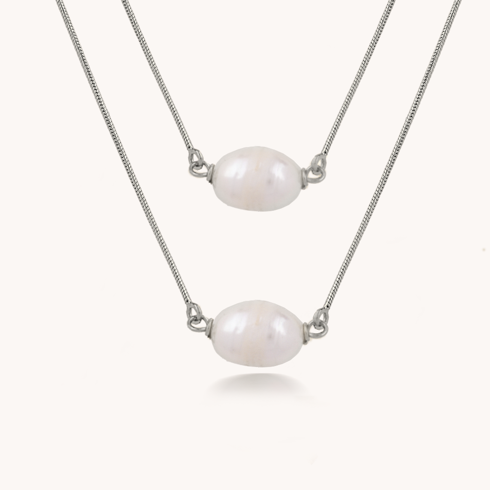 COLLAR DOUBLE PEARL - 8578