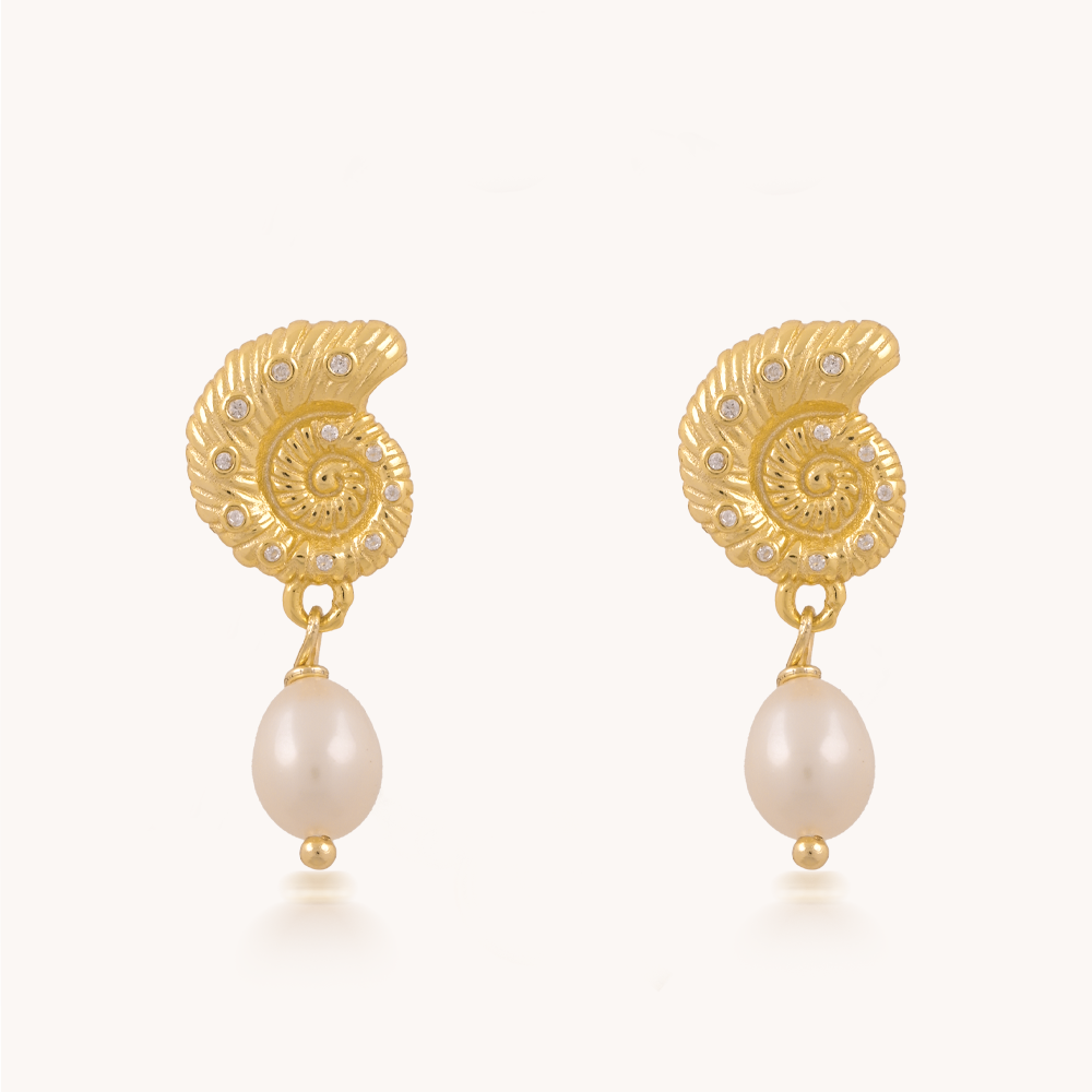 ARETES CARACOLA GOLDEN - 8619