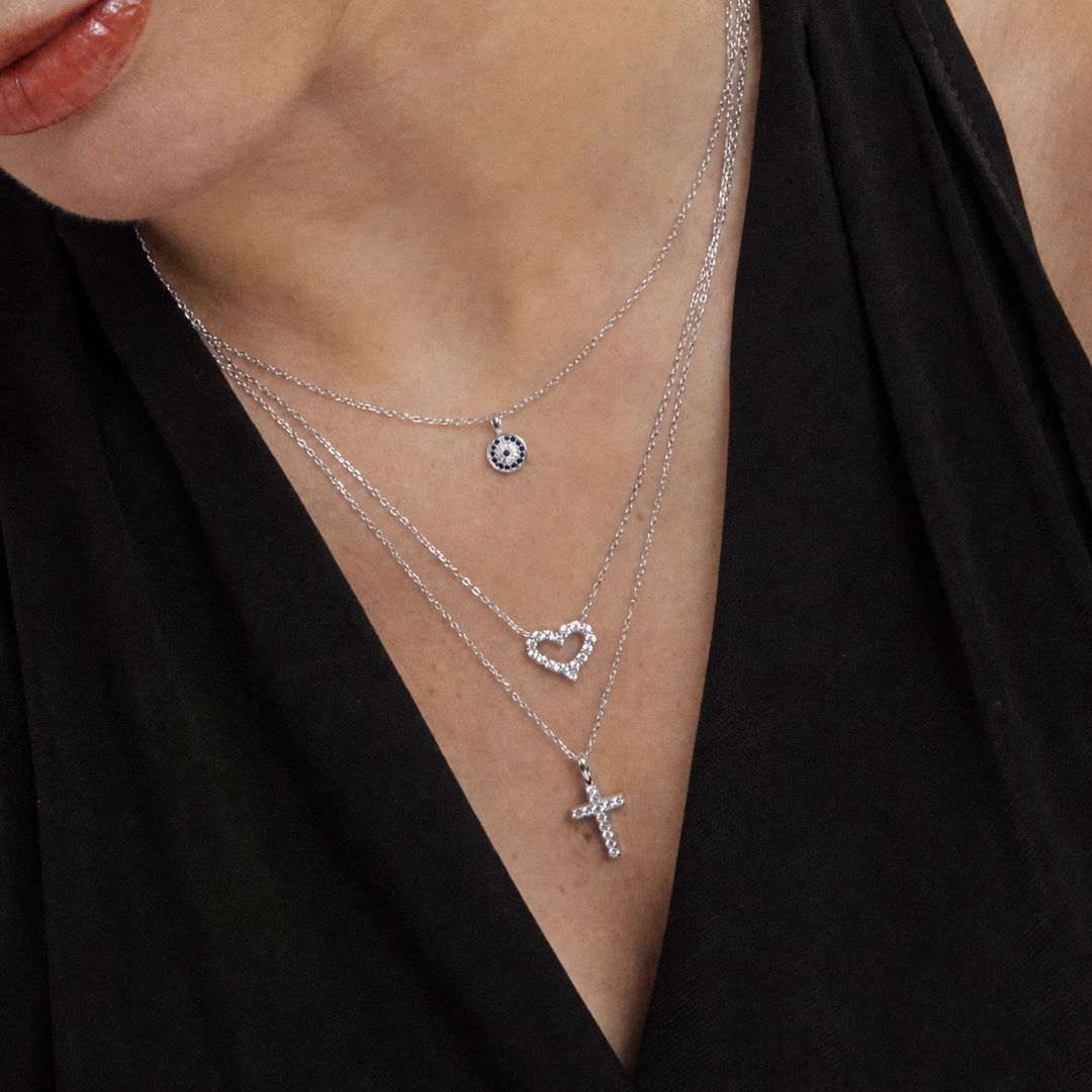 COLLAR CRUZ PLATEADA - 6819