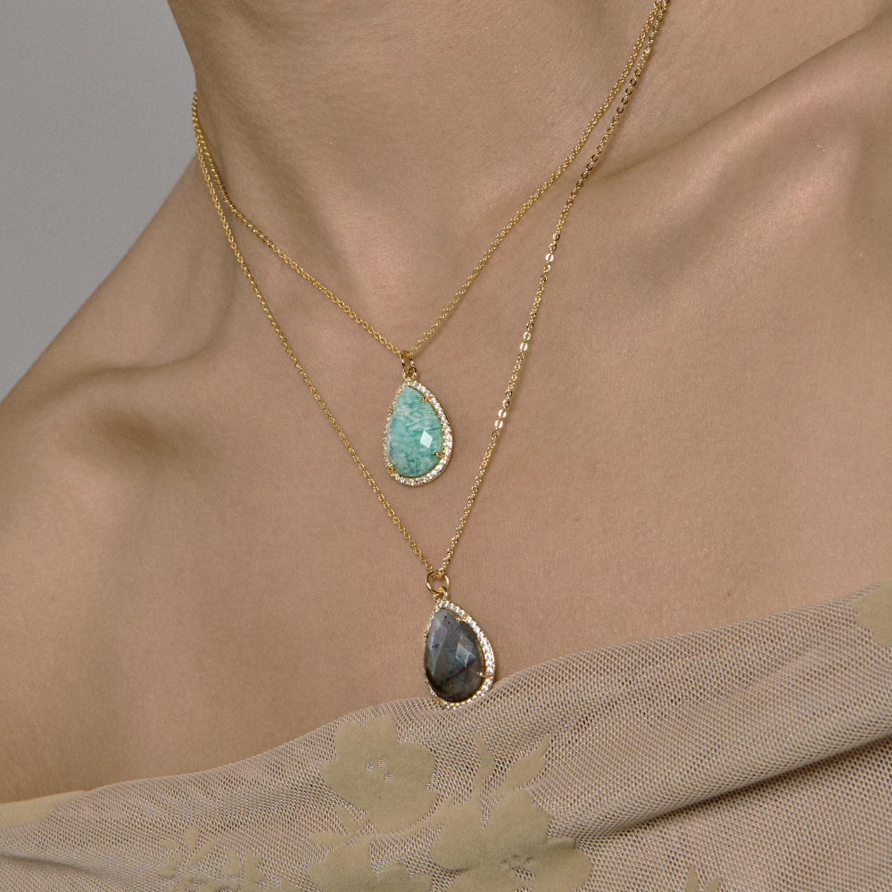 COLLAR HALO LABRADORITA - 10813