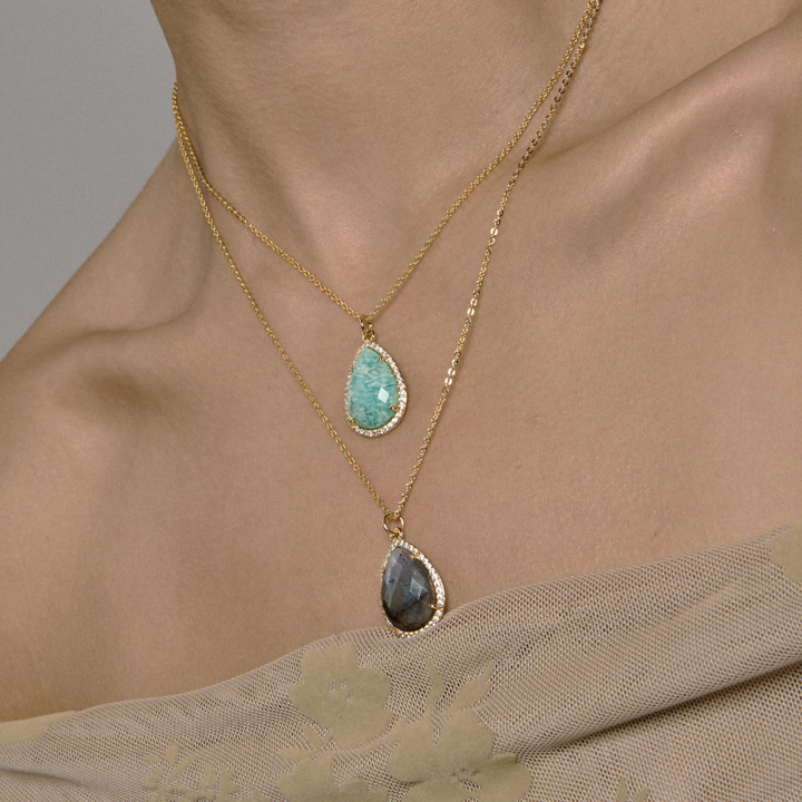 COLLAR HALO LABRADORITA - 10813