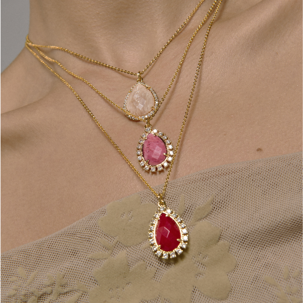 COLLAR FLAME AGATA RUBI - 10806