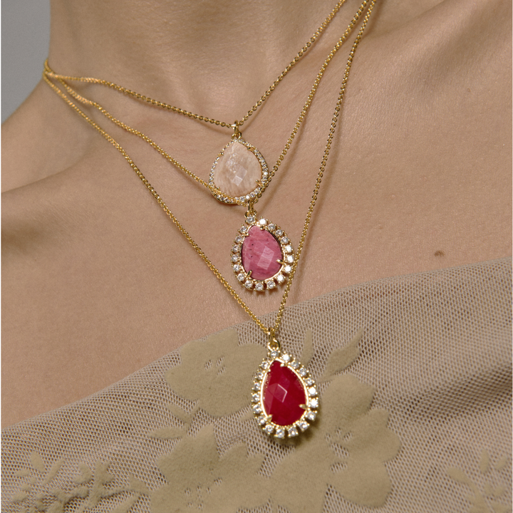COLLAR FLAME AGATA RUBI - 10806