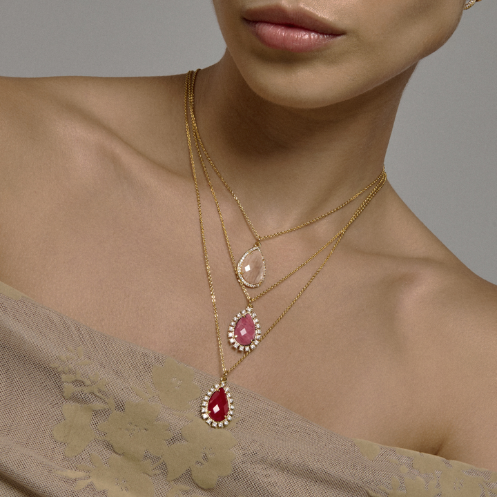 COLLAR FLAME AGATA RUBI - 10806