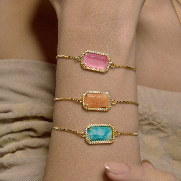 PULSERA SQUARE AGATA AZUL - 10785