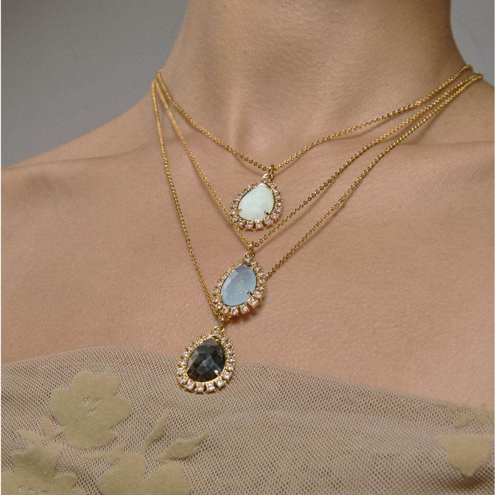 COLLAR FLAME AGATA AZUL - 10807