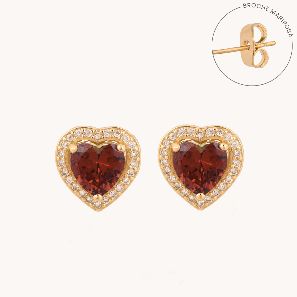 ARETES AMOR A PRIMERA VISTA GARNET - 9160