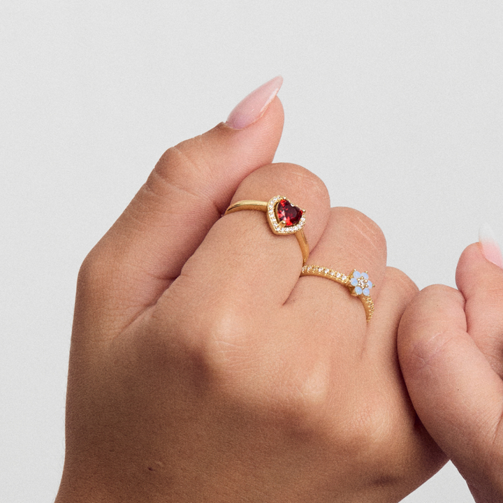 ANILLO AMOR ETERNO GRANATE - 9184