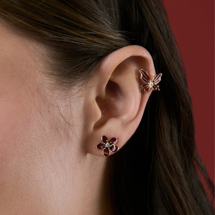 ARETES BURGUNDY BLOOM - 9975