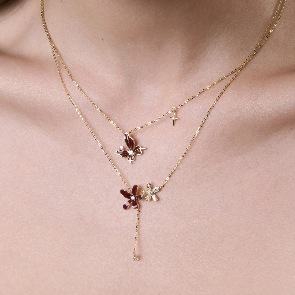 COLLAR BURGUNDY BUTTERFLY - 9973