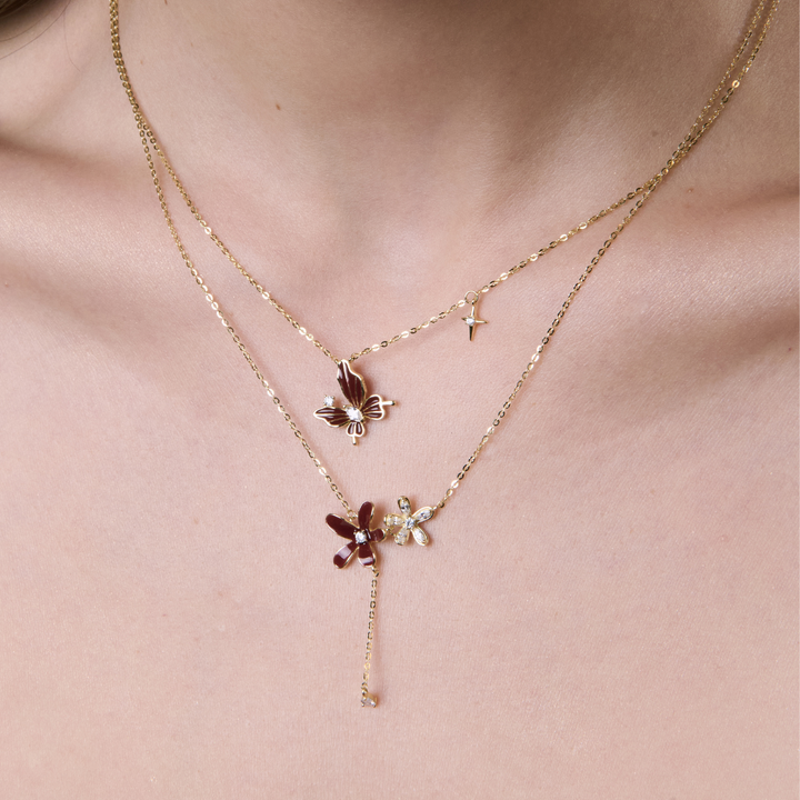 COLLAR BURGUNDY BUTTERFLY - 9973