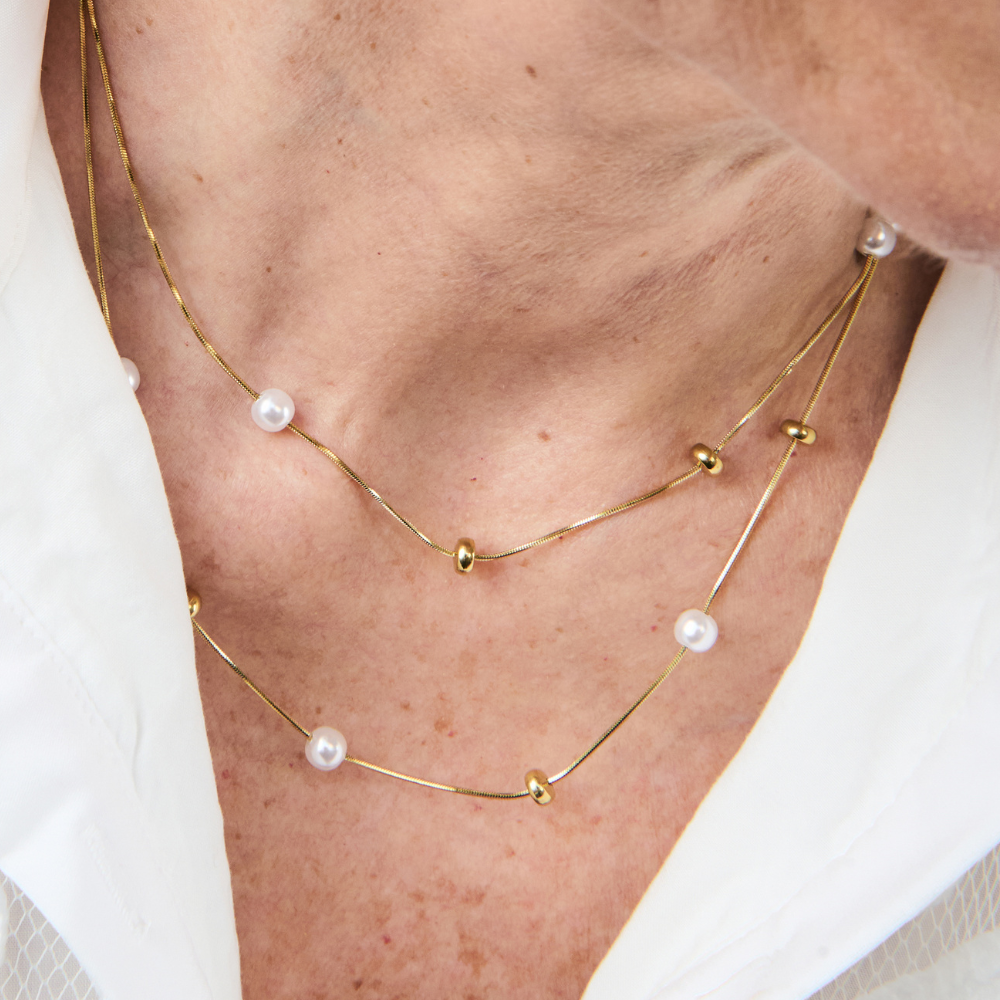 COLLAR DOUBLE PEARL - 10025