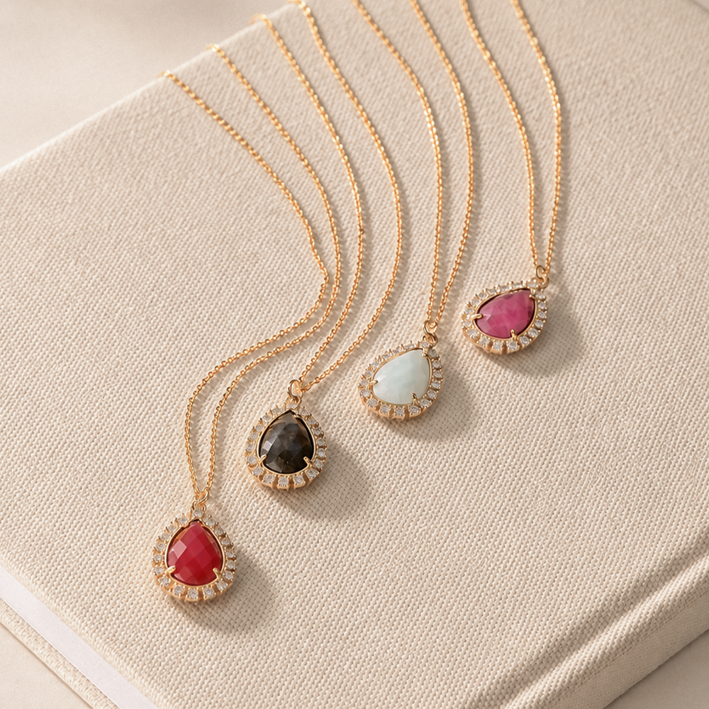 COLLAR FLAME AGATA RUBI - 10806