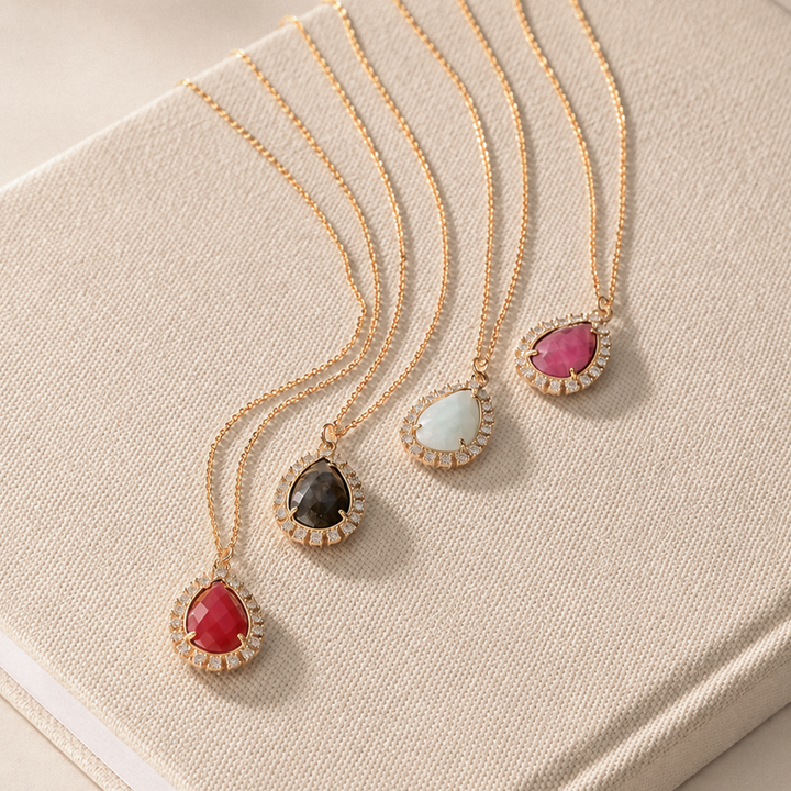 COLLAR FLAME AGATA RUBI - 10806