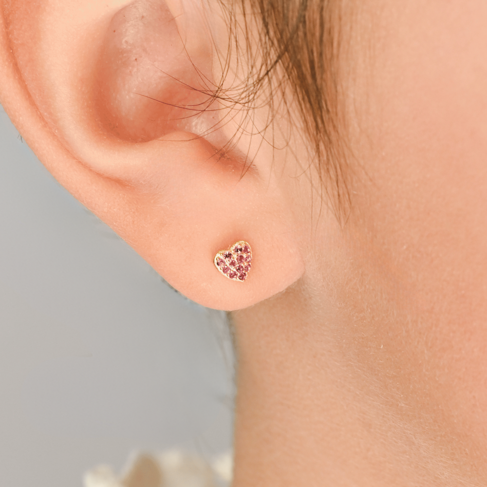 ARETES PINK HEART - 8287