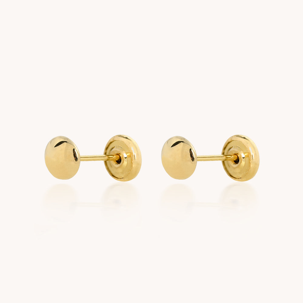 ARETES LENTEJA ORO 18K - 6619